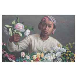 Frederic Bazille - Junge Frau mit Peonies Stoff