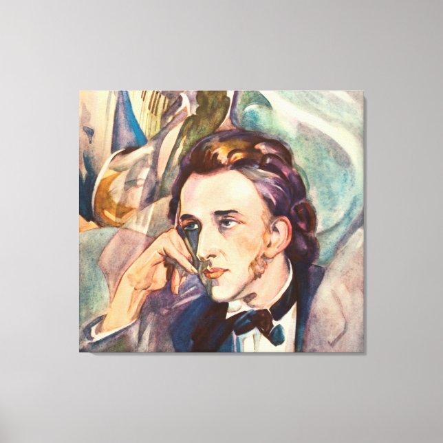 Frederic Chopin Composer Musiker Portrait Berühmt Leinwanddruck (Vorderseite)