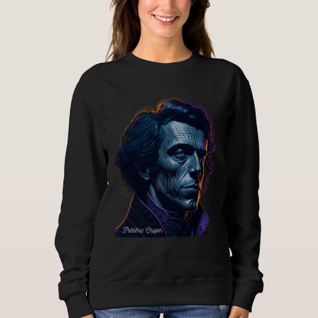 Frederic Chopin Portrait Pianist Composer Illustra Sweatshirt (Vorderseite)