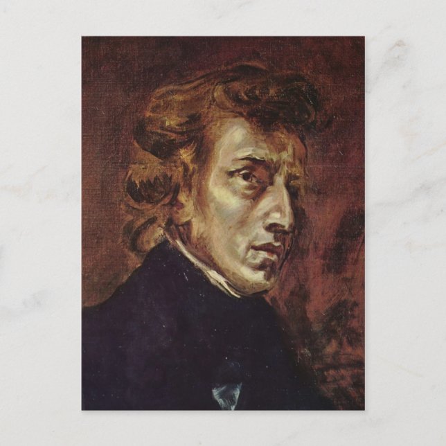 Frédéric Chopin Portrait Postkarte (Vorderseite)