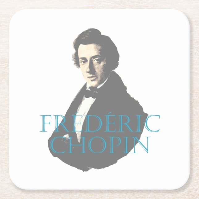 Frédéric Chopin-Portrait Rechteckiger Pappuntersetzer (Vorderseite)