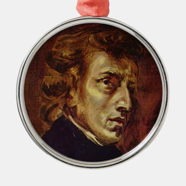 Frederic Chopin Portrait von Eugene Delacroix Ornament Aus Metall (Vorne)