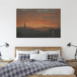 Frederic Edwin Church - Sonnenuntergang und Berge Leinwanddruck