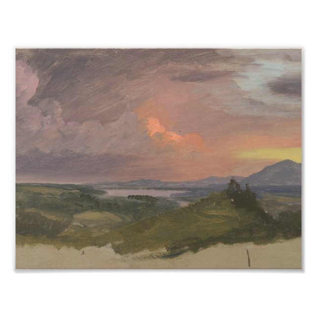 Frederic Edwin Church - Sunset in Hudson Valley Fotodruck (Vorne)