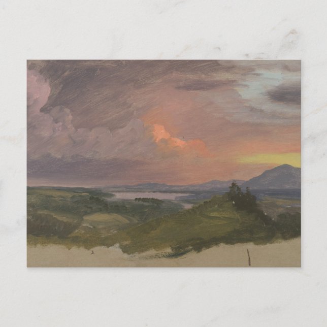 Frederic Edwin Church - Sunset in Hudson Valley Postkarte (Vorderseite)