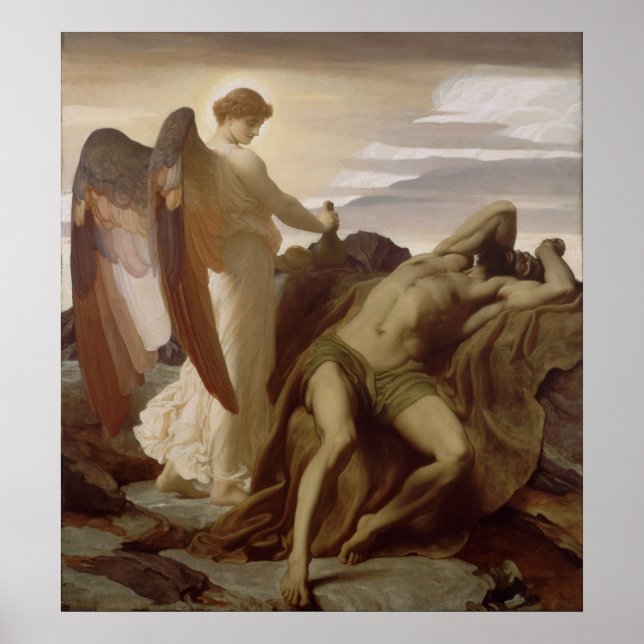 Frederic Leighton - Elijah in der Wildnis Poster (Vorne)