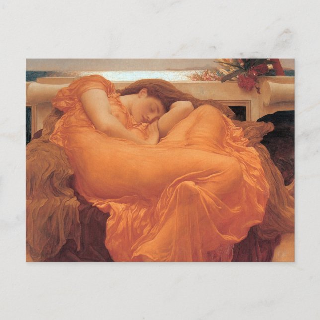 Frederic Leighton Flammender Juni Postkarte (Vorderseite)