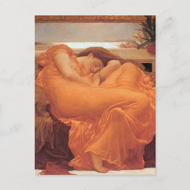 Frederic Leighton Flammender Juni Postkarte (Vorderseite)