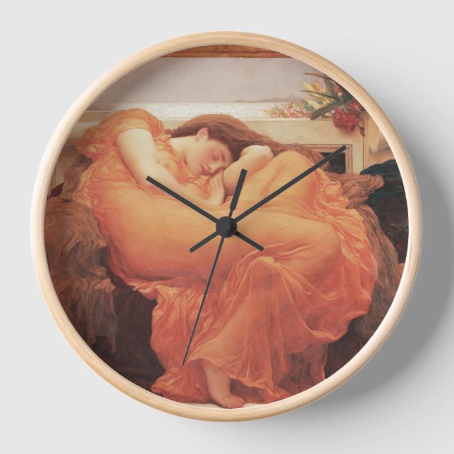 Frederic Lord Leighton Flaming June Square Art Uhr (Vorderseite)