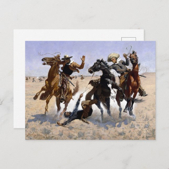 Frederic Remington Aiding a Comrade Postkarte (Vorne/Hinten)