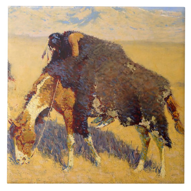 Frederic Remington Art Amerikanischen Ureinwohners Fliese (Vorderseite)