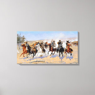Frederic Remington Dash für Holz Leinwanddruck