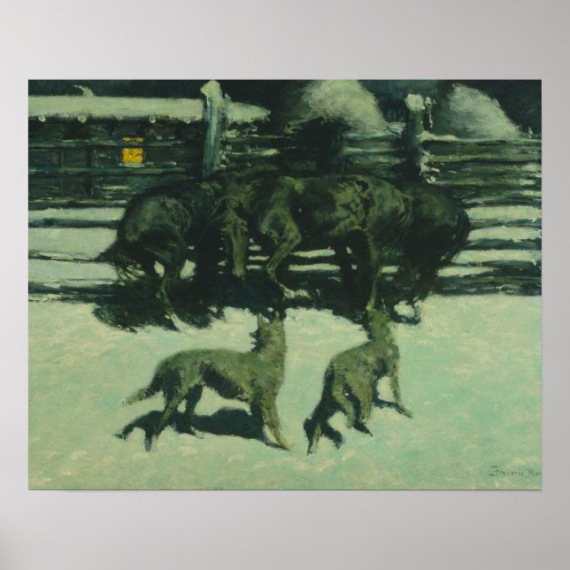 Frederic Remington - Der Aufruf zur Hilfe Poster (Vorne)