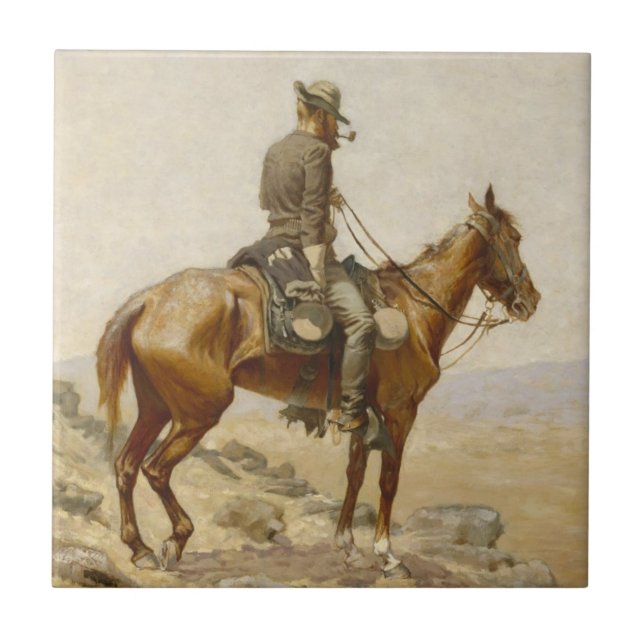 Frederic Remington - Der Ausblick Fliese (Vorderseite)