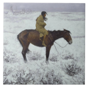 Frederic Remington - der Herden-Junge Fliese