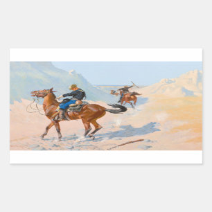 Frederic Remington - die Advance Guard oder die Mi Rechteckiger Aufkleber