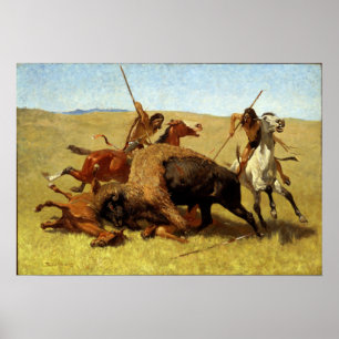 Frederic Remington die Buffalo-Jagd Poster