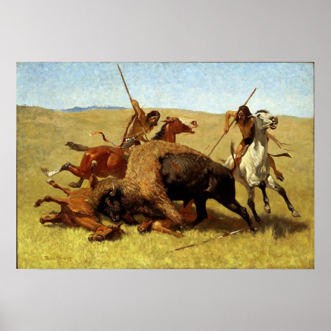 Frederic Remington die Buffalo-Jagd Poster (Vorne)