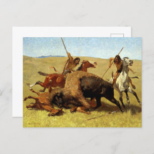 Frederic Remington die Buffalo-Jagd Postkarte
