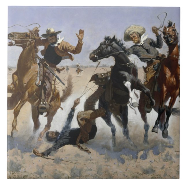 Frederic Remington - Helfen eines Kameraden Fliese (Vorderseite)