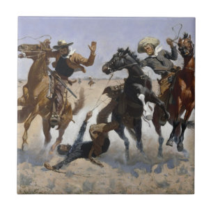 Frederic Remington - Hilfe für einen Kameraden Fliese