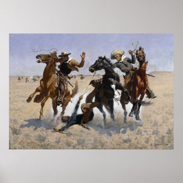Frederic Remington - Hilfe für einen Kameraden Poster (Vorne)