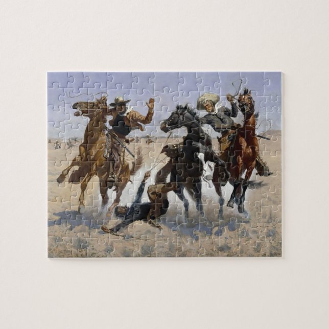 Frederic Remington - Hilfe für einen Kameraden Puzzle (Horizontal)