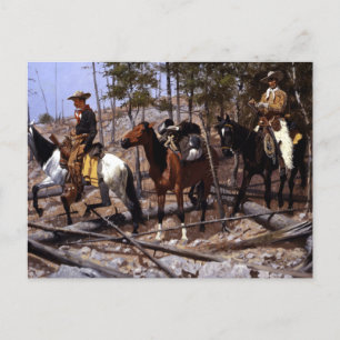 Frederic Remington Prospection für Viehbereich Postkarte