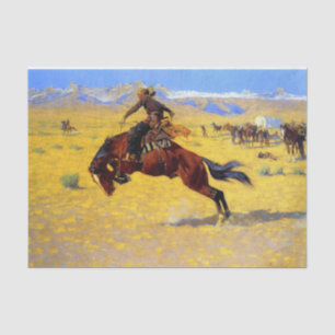 Frederic Remington Western Art "A Cold Morning" Seidenpapier
