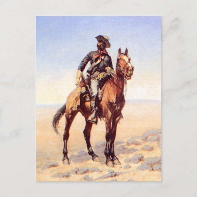 Frederic Remington Western Art "Black Cavalryman" Postkarte (Vorderseite)