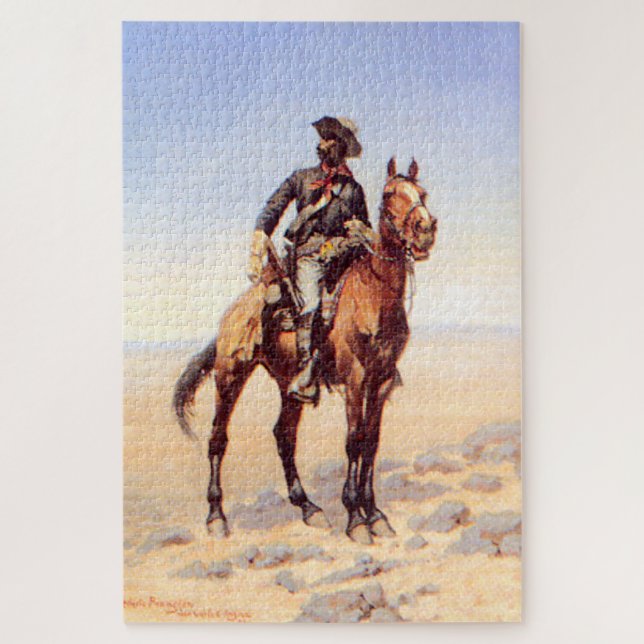 Frederic Remington Western Art "Black Cavalryman" Puzzle (Vertikal)