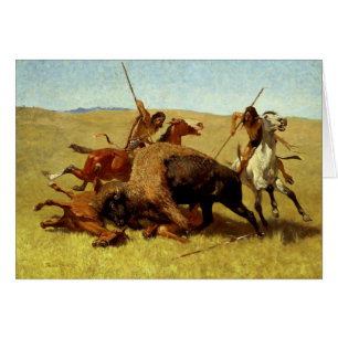 Frederic Remington Western Art "Buffalo Hunt"