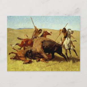 Frederic Remington Western Art „Büffeljagd“ Postkarte