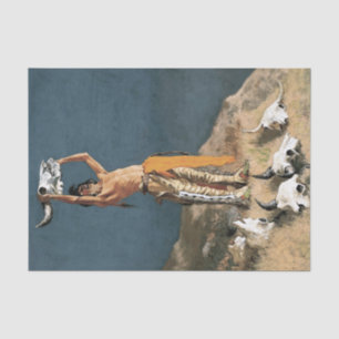 Frederic Remington Western Art "Conjuring Buff Seidenpapier