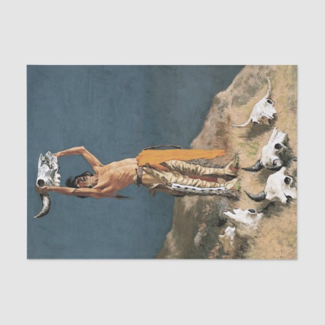 Frederic Remington Western Art "Conjuring Buff Seidenpapier (Vorderseite)