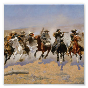 Frederic Remington Western Art „Dash For The Timbe Fotodruck