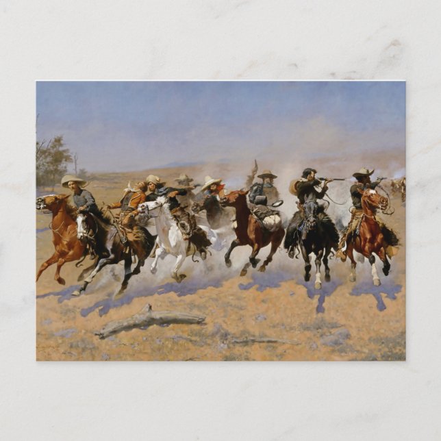 Frederic Remington Western Art "Dash for Timbe Postkarte (Vorderseite)