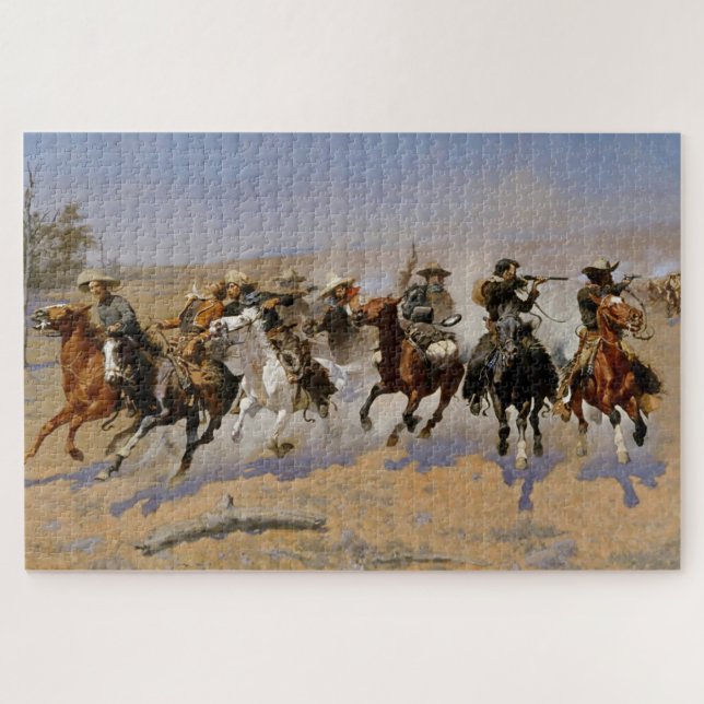 Frederic Remington Western Art "Dash for Timbe Puzzle (Horizontal)