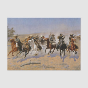 Frederic Remington Western Art "Dash for Timbe" Seidenpapier