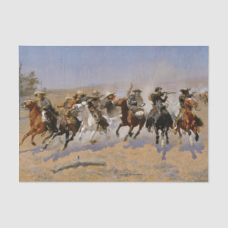 Frederic Remington Western Art "Dash for Timbe" Seidenpapier
