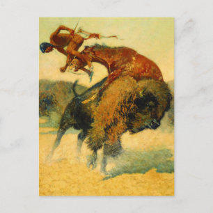 Frederic Remington Western Art "Episode - Buffalo Postkarte