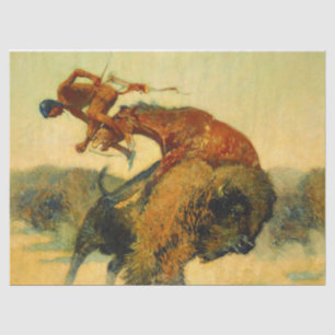 Frederic Remington Western Art "Episode - Buffalo Seidenpapier