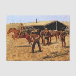 Frederic Remington Western Art "Pony Express" Seidenpapier