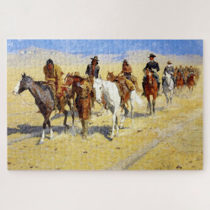 Frederic Remington Western Art "Pony Tracks" Puzzle