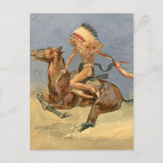 Frederic Remington Western Art „Pony War Dance“ Postkarte