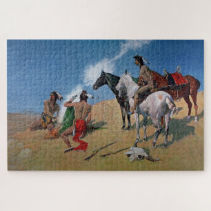 Frederic Remington Western Art "Rauchsignale" Puzzle
