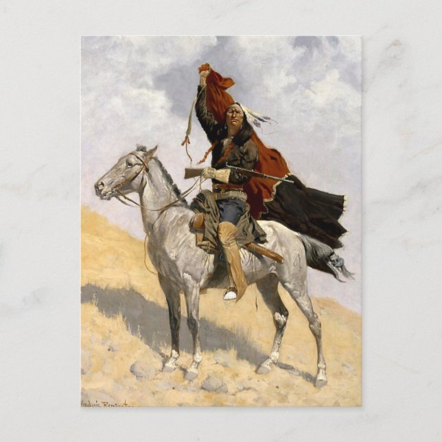 Frederic Remington Western Art "The Blanket Signal Postkarte (Vorderseite)