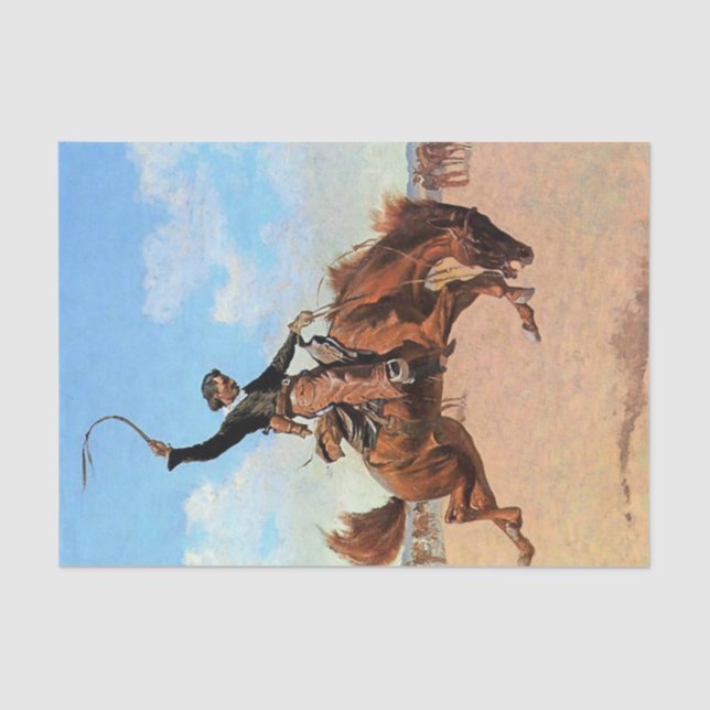Frederic Remington Western Art "The Buck Jumper" Seidenpapier (Vorderseite)