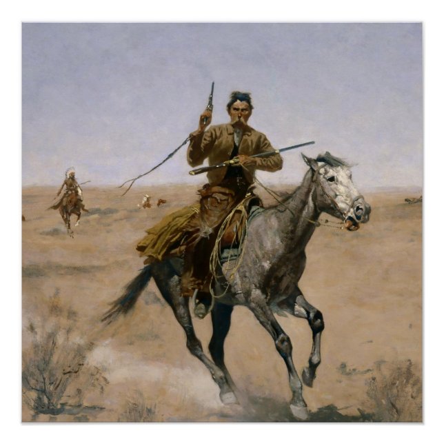 Frederic Remington Western Art "The Flight" Poster (Vorderseite)