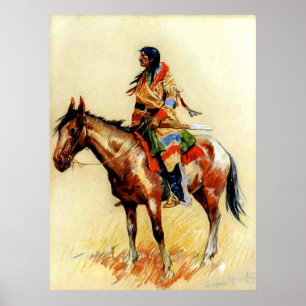 Frederic Remington Western Indian Art "A Breed" Poster